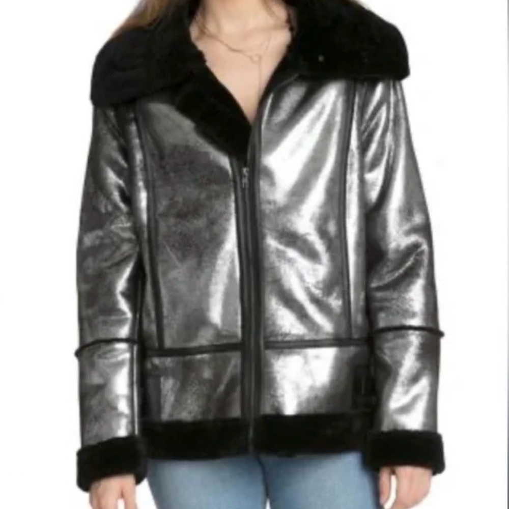 Avec Les Filles Women's Silver & Black Jacket